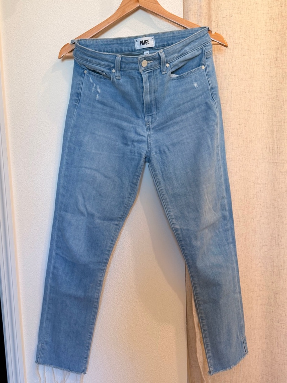 PAIGE Light Blue Straight Leg Jeans